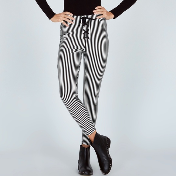 Amuse Society Pants - Amuse Society Middle of the Road Striped Pants